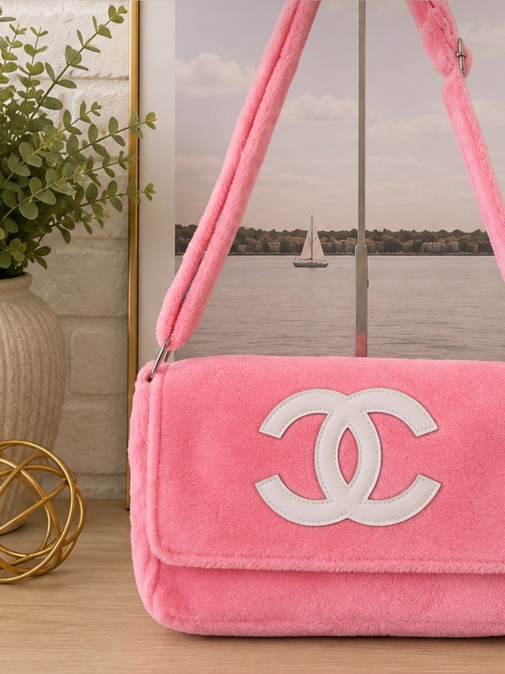 NEW Chanel Precision Fuzzy VIP Pink White CC Bag GWP VIP item - Picture 3 of 7